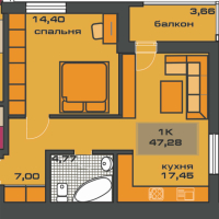 1-кімнатна квартира 